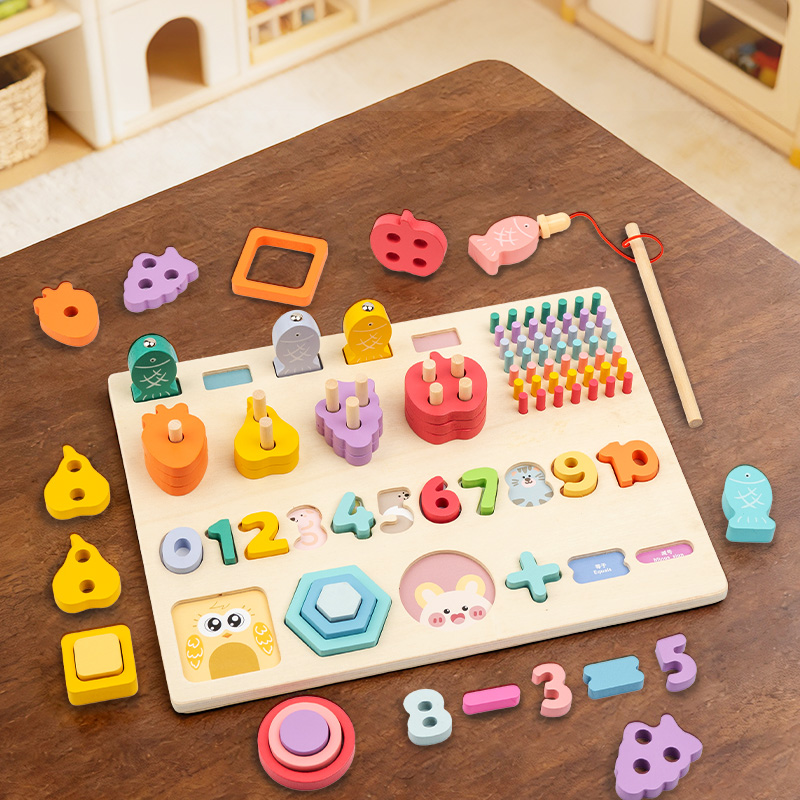 Woodworking For Kids - Wooden Multifunctional Logarithmic Board, Color, Shape,