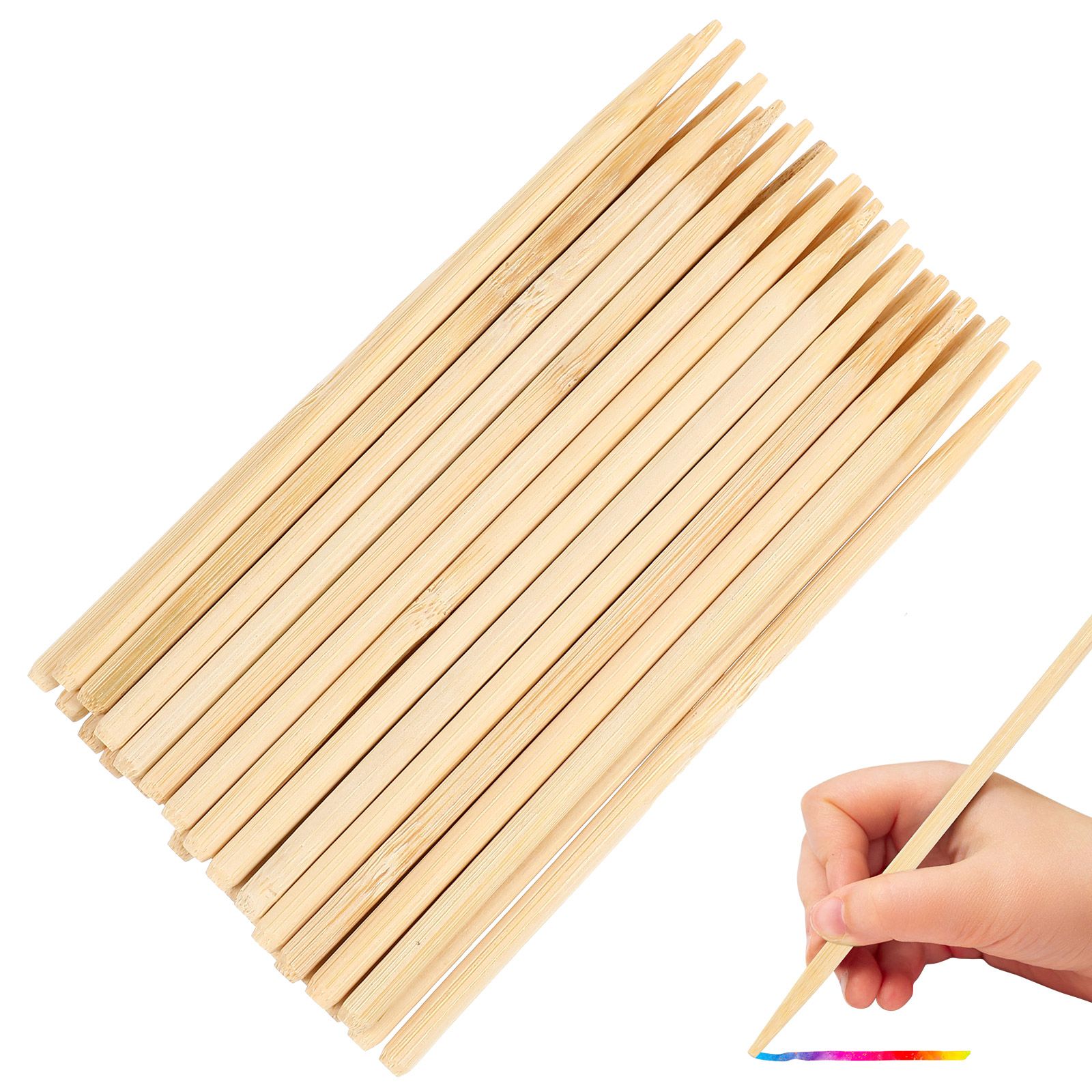 Woodworking For Kids - 30pcs Scratch Bamboo Pens Wax Sticks