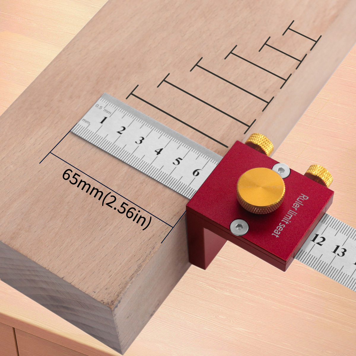 Woodworking Marking Gauge - 30cm/12 Inch Scribing Ruler 90 Degrees
