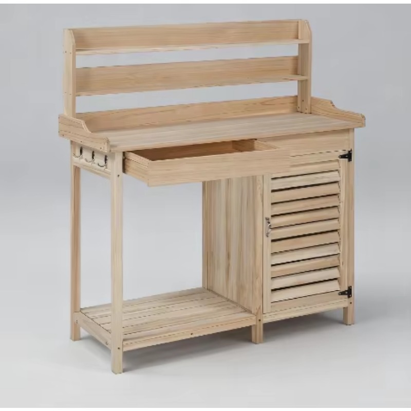 Workbench Woodworking - New Natural Color Wooden Potting Bench
