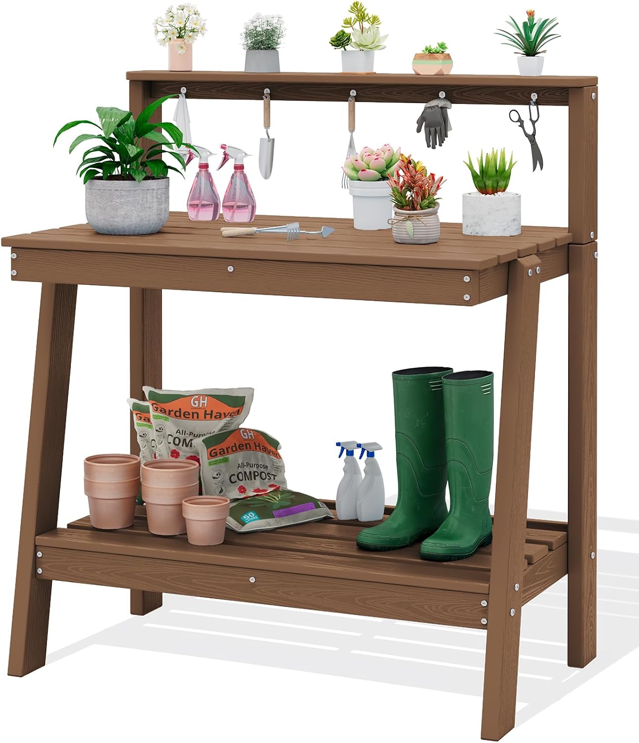 Outdoor Potting Bench Table, T - Workbench Woodworking ulasan dan harga