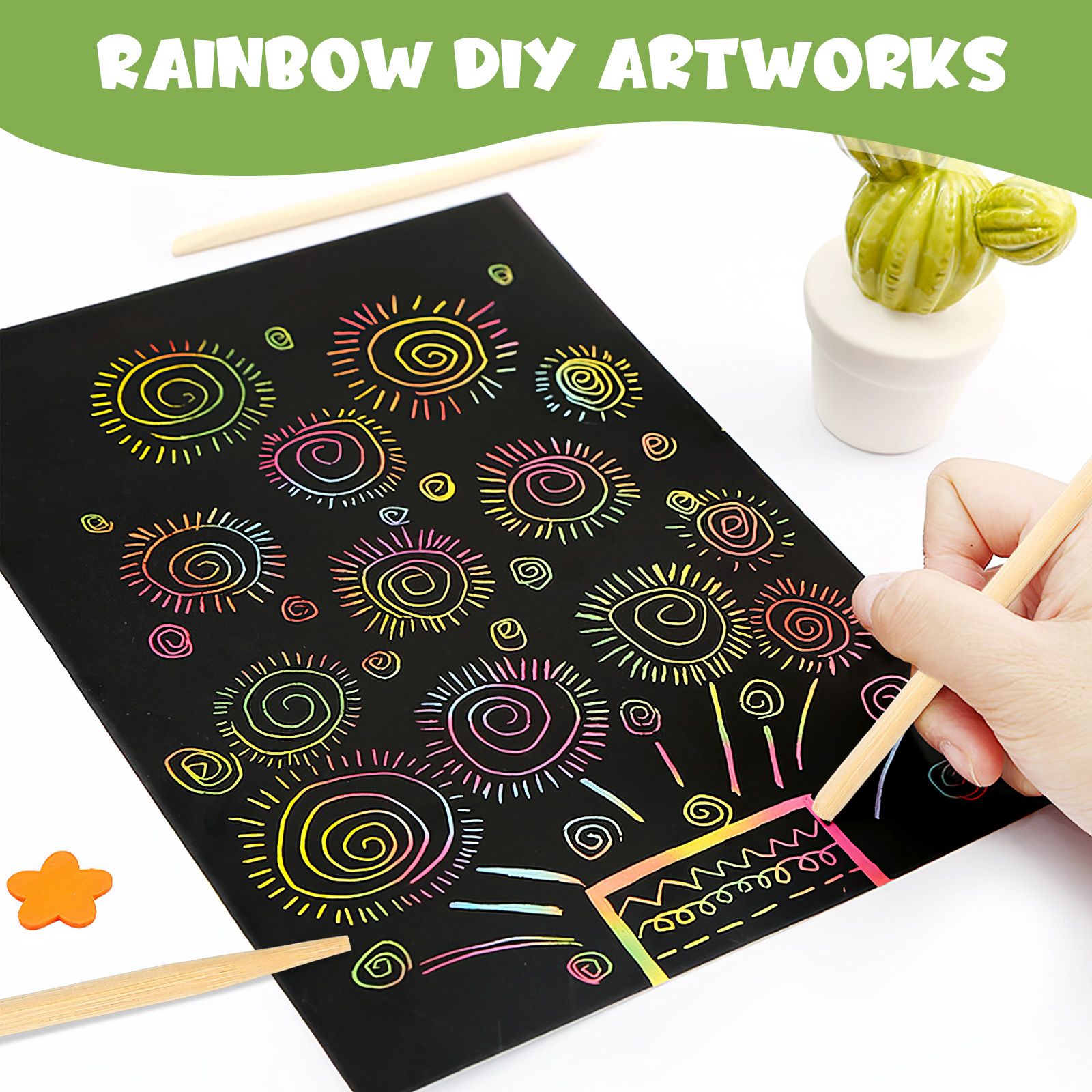 30pcs Scratch Bamboo Pens Wax  - Woodworking For Kids ulasan dan harga