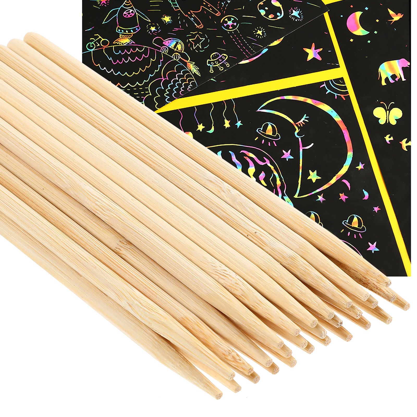 30pcs Scratch Bamboo Pens Wax  - Woodworking For Kids ulasan dan harga