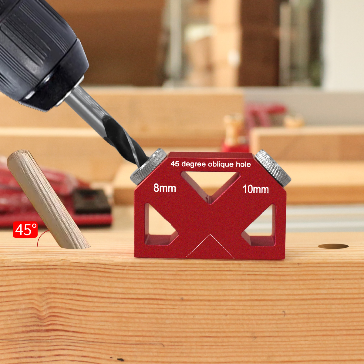 45° Angle Oblique Hole Drillin - Woodworking Hacks ulasan dan harga