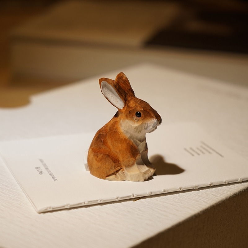 1PC Seated Bunny Hand Carved W - Woodworking Rabbet ulasan dan harga