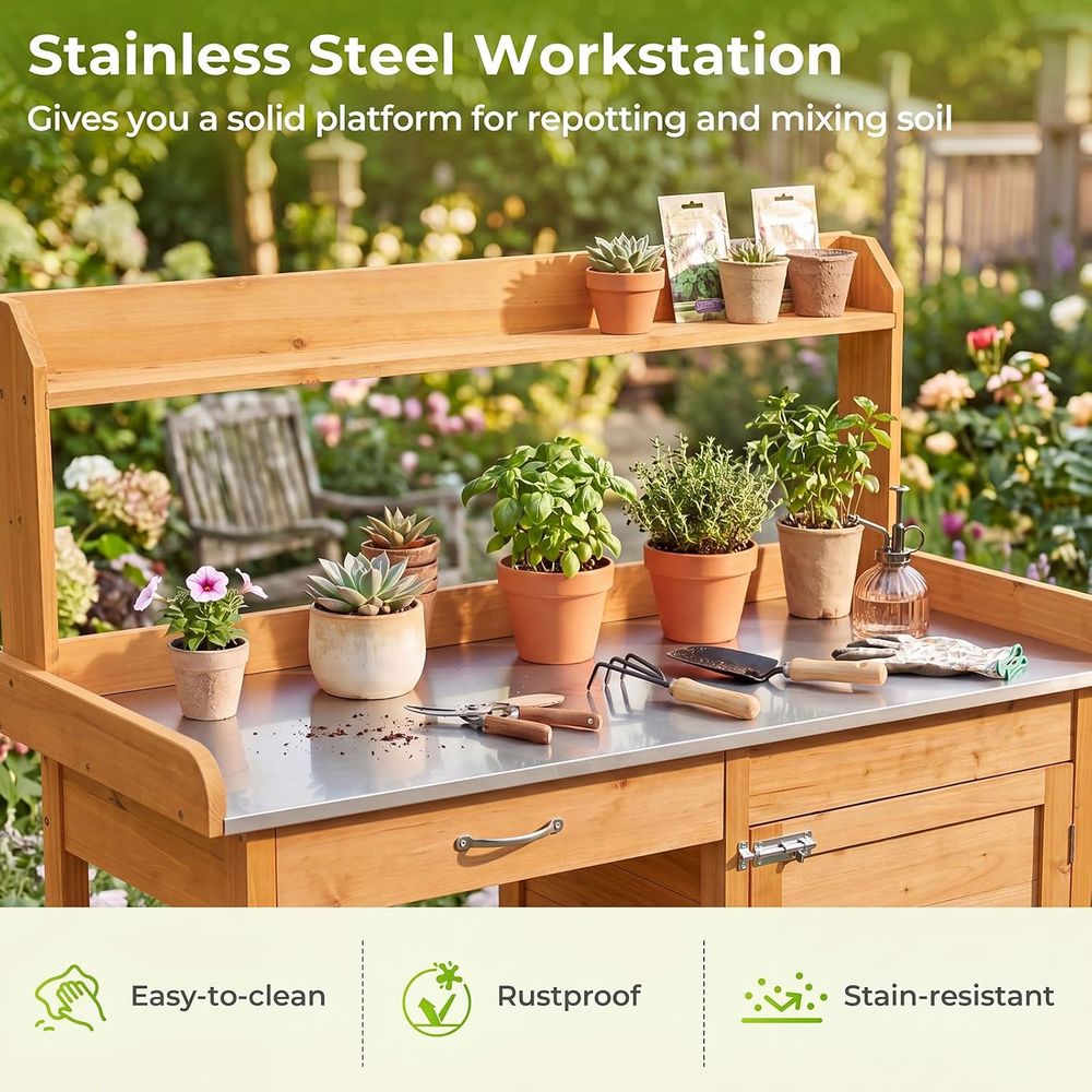 Outdoor Potting Bench Table Wo - Workbench Woodworking ulasan dan harga