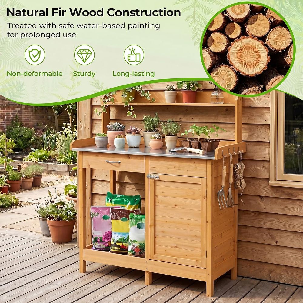 Outdoor Potting Bench Table Wo - Workbench Woodworking ulasan dan harga