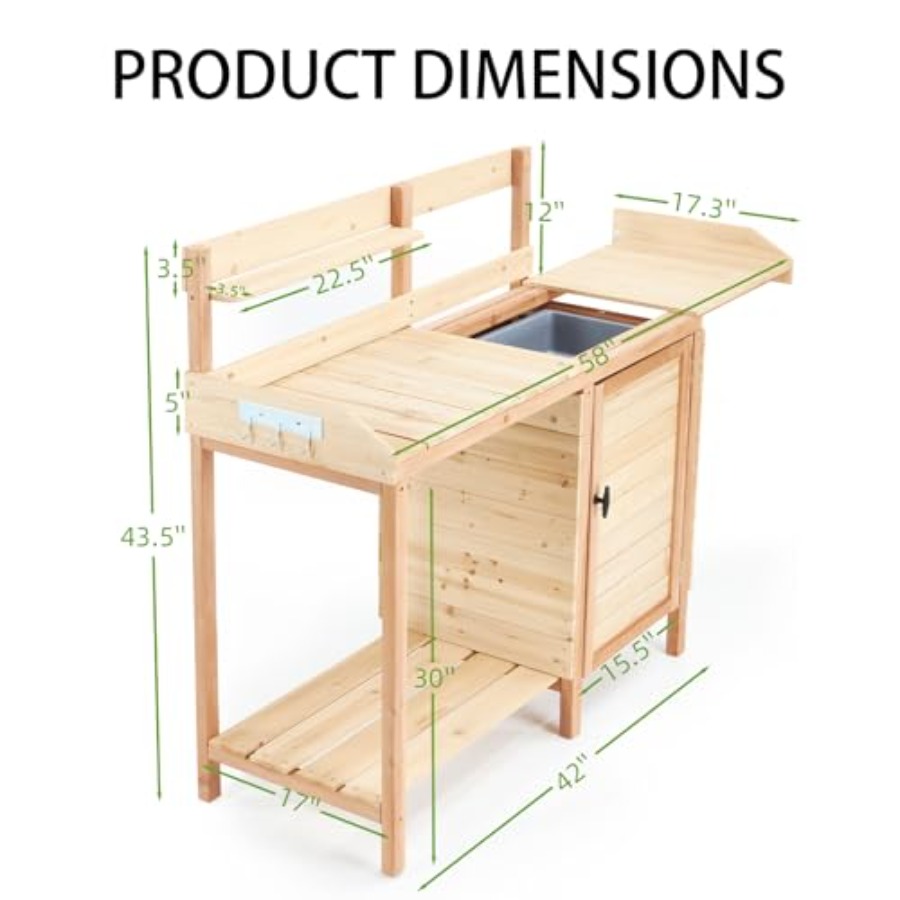 Outdoor Potting Bench with Sin - Workbench Woodworking ulasan dan harga