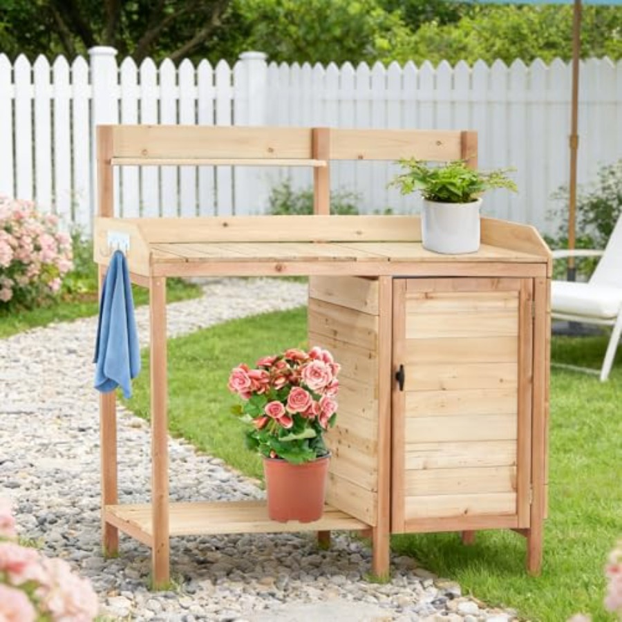Outdoor Potting Bench with Sin - Workbench Woodworking ulasan dan harga