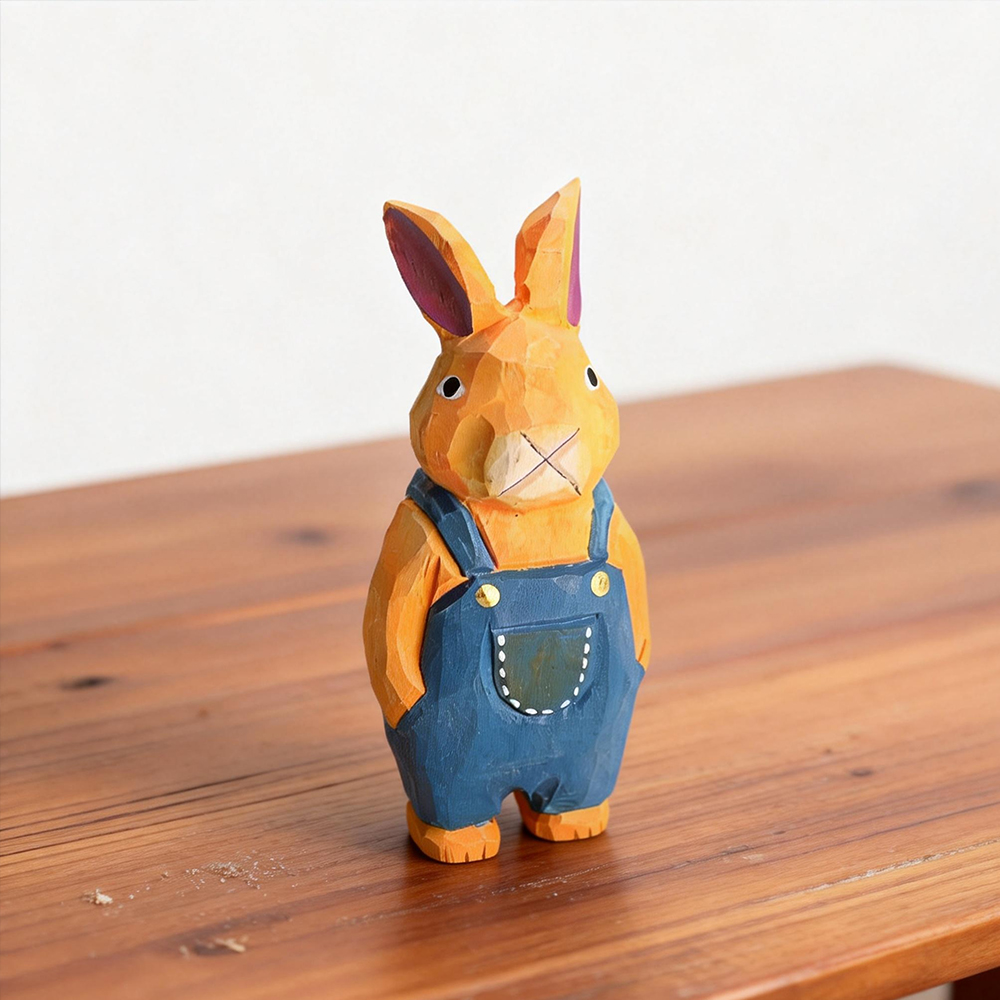 Hand Carved Wooden Rabbit Figu - Woodworking Rabbet ulasan dan harga