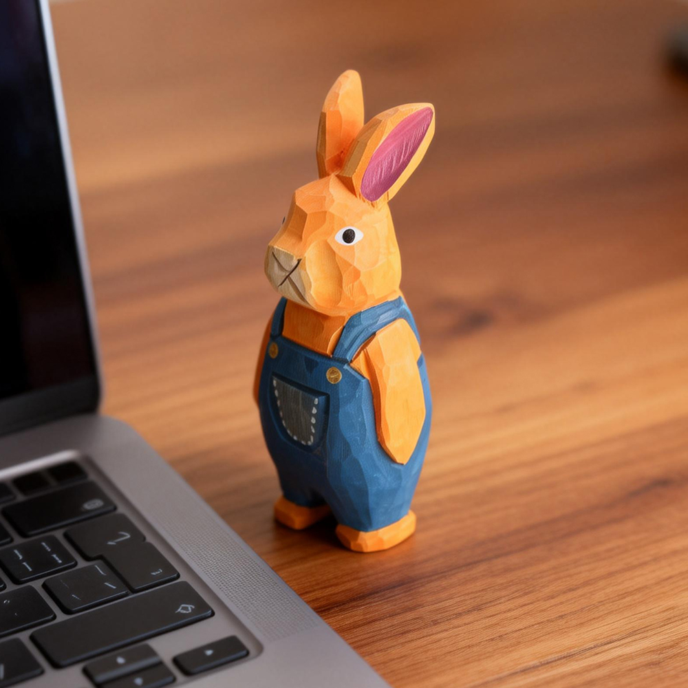 Hand Carved Wooden Rabbit Figu - Woodworking Rabbet ulasan dan harga