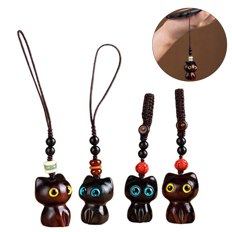 1PCS Sandalwood Wooden Cat Key - Woodworking Rabbet ulasan dan harga