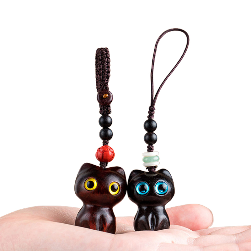 1PCS Sandalwood Wooden Cat Key - Woodworking Rabbet ulasan dan harga