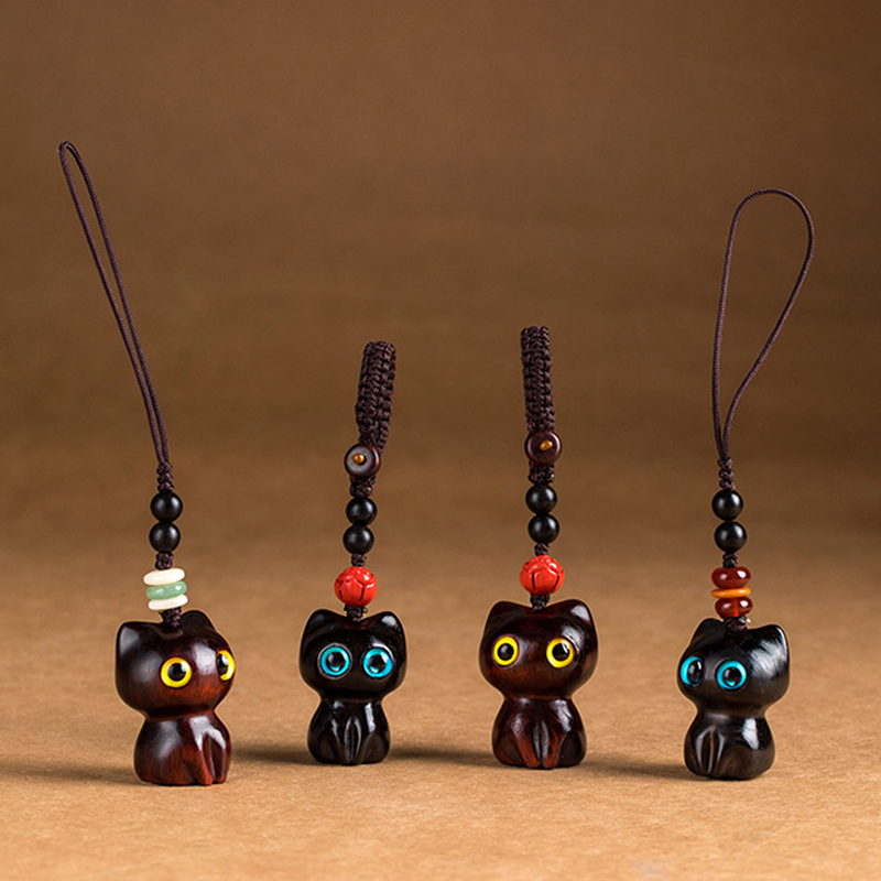 1PCS Sandalwood Wooden Cat Key - Woodworking Rabbet ulasan dan harga